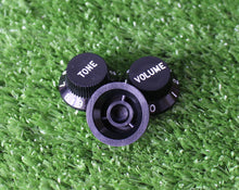 Load image into Gallery viewer, Black Strat Accessory Kit Knobs Covers Tips Back Plate For USA Fender S1 MIJ