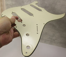 Load image into Gallery viewer, Aged Vintage Cream 57,59 Pickguard For Fender Strat Wide Bevel Light Relic