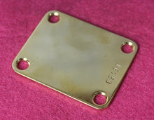 Load image into Gallery viewer, Aged Gold Serial Number Stamped Neck Plate For Strat Tele 1957 - #16XXX
