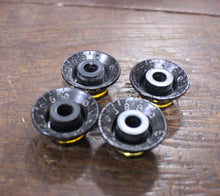 Load image into Gallery viewer, Aged Bell Top Hat Knobs For Les Paul Guitars (4) - Black