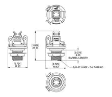 Load image into Gallery viewer, Pure Tone 1/4" Mono Output Jack Socket for Electric Guitars PTT1 - Nickel