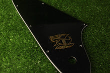 Load image into Gallery viewer, Pickguard For Gibson Reverse Firebird Gold Logo Black #0258 - Used