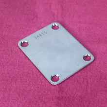 Load image into Gallery viewer, Aged Chrome Serial Number Stamped Neck Plate For Strat Tele 1959 - #34XXX