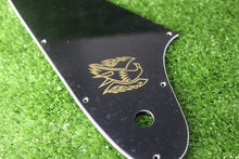 Load image into Gallery viewer, Pickguard For Gibson Reverse Firebird Gold Logo Black #0258 - Used