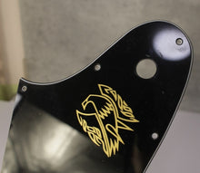 Load image into Gallery viewer, Pickguard For Gibson Reverse Firebird Gold Silkscreen Logo Black #0558 - Used