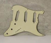 Load image into Gallery viewer, Aged Vintage Cream 57,59 Pickguard For Fender Strat Wide Bevel Light Relic