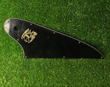 Load image into Gallery viewer, Pickguard For Gibson Reverse Firebird Gold Logo Black #0258 - Used