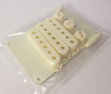 Load image into Gallery viewer, Aged White Strat Accessory Kit Knobs Covers Tips Back Plate For USA Fender