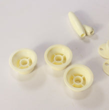 Load image into Gallery viewer, Aged White Strat Accessory Kit Knobs Covers Tips Back Plate For USA Fender