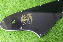 Load image into Gallery viewer, Pickguard For Gibson Reverse Firebird Gold Logo Black #0259 - Used