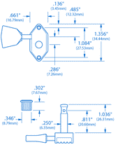 Load image into Gallery viewer, Kluson® 3 Per Side Vintage Diecast Series Waffleback® Tuning Machines - KVDW-3-N
