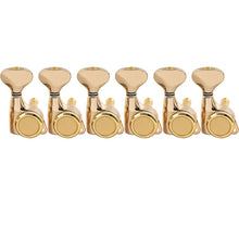 Load image into Gallery viewer, 6-in-line Locking Tuners 18:1 Strat Tele Stainless Locking Cap - Gold #01