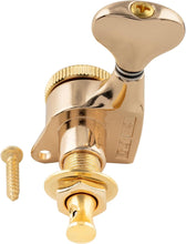 Load image into Gallery viewer, 6-in-line Locking Tuners 18:1 Strat Tele Stainless Locking Cap - Gold #01