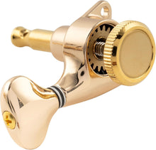 Load image into Gallery viewer, 6-in-line Locking Tuners 18:1 Strat Tele Stainless Locking Cap - Gold #01