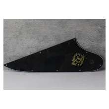 Load image into Gallery viewer, Pickguard For Gibson Reverse Firebird w SilkScreen Gold Logo - Black 3 Ply