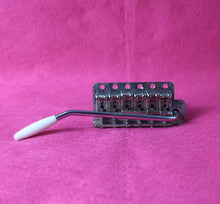 Load image into Gallery viewer, Aged Chrome Steel Block Tremolo Bridge for USA Stratocaster w/ Pat Pend Saddles #1