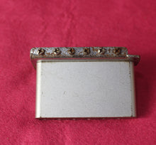 Load image into Gallery viewer, Aged Chrome Steel Block Tremolo Bridge for USA Stratocaster w/ Pat Pend Saddles #1