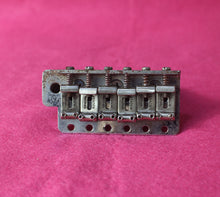 Load image into Gallery viewer, Aged Chrome Steel Block Tremolo Bridge for USA Stratocaster w/ Pat Pend Saddles #1