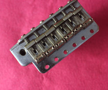 Load image into Gallery viewer, Aged Chrome Steel Block Tremolo Bridge for USA Stratocaster w/ Pat Pend Saddles #2