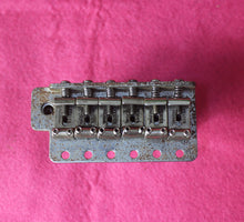 Load image into Gallery viewer, Aged Chrome Steel Block Tremolo Bridge for USA Stratocaster w/ Pat Pend Saddles #3