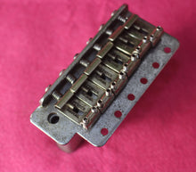 Load image into Gallery viewer, Aged Chrome Steel Block Tremolo Bridge for USA Stratocaster w/ Pat Pend Saddles #4