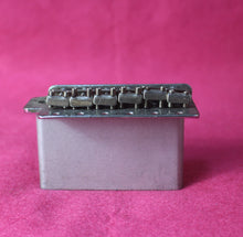 Load image into Gallery viewer, Aged Chrome Steel Block Tremolo Bridge for USA Stratocaster w/ Pat Pend Saddles #4