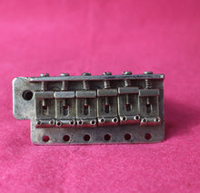 Load image into Gallery viewer, Aged Chrome Steel Block Tremolo Bridge for USA Stratocaster w/ Pat Pend Saddles #4