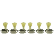 Load image into Gallery viewer, KLUSON 3 x 3 Double Line Tuners For Gibson Les Paul Keystone Buttons Nickel