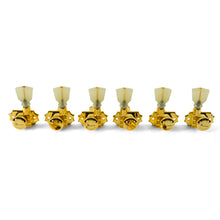 Load image into Gallery viewer, Kluson 3 Per Side Locking Tuners Revolution Series G-Mount - Gold KRGL-3-GP