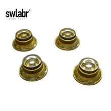 Load image into Gallery viewer, Aged Clone Gold Bonnet Bell Top Hat Knobs for 59 Les Paul (4)