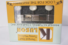 Load image into Gallery viewer, KLUSON 3 On Plate Single Line Tuners For Les Paul Jnr W/ Plastic Buttons Nickel