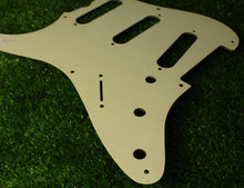 Load image into Gallery viewer, Aged 57 59 Pickguard For Fender Strat Wide Bevel 8 Holes Parchment White - AGP31