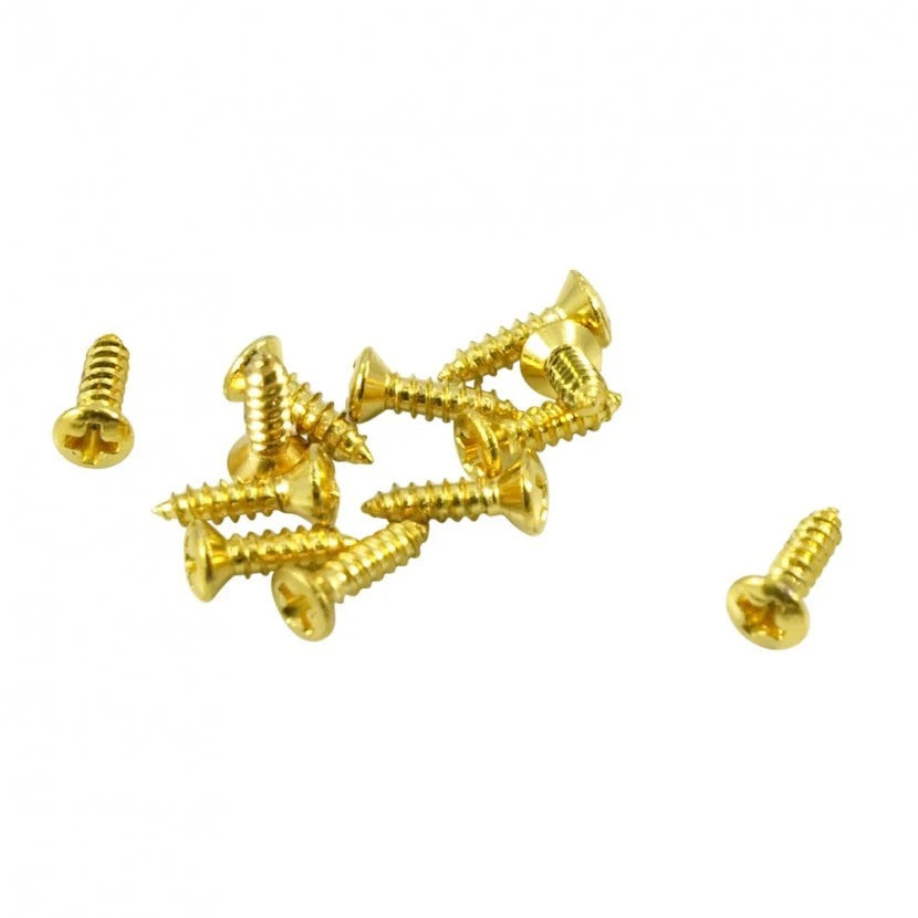 USA #3 x 3/8 in. Screws For Gibson Pickguards (12) - Gold