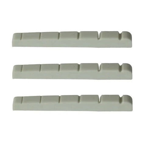 Guitar Nut Plastic Graphite Compound For Strat Tele  43mm x 3.5mm White 3 Pcs