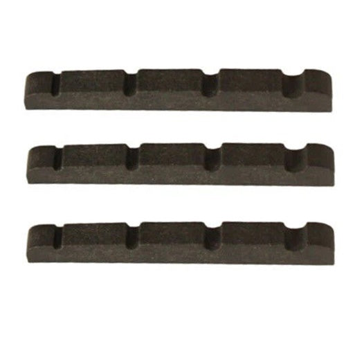 Bass Guitar Nut Plastic Graphite Compound For Jazz Bass 38mm x 3.5mm Black 3 Pcs
