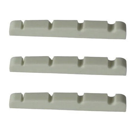 Bass Guitar Nut Plastic Graphite Compound For Jazz Bass 38mm x 3.5mm White 3 Pcs