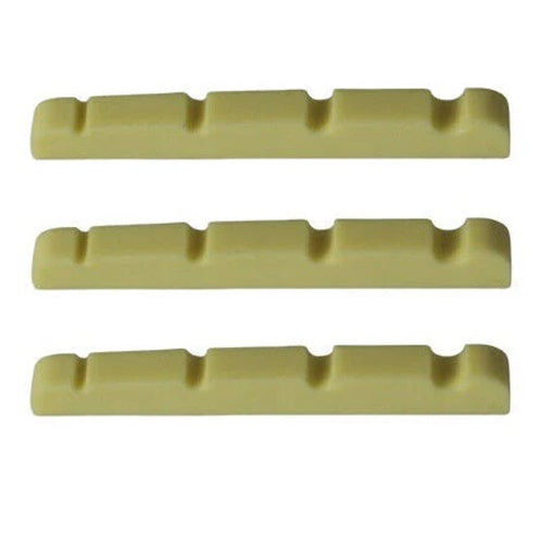 Bass Guitar Nut Plastic Graphite Compound For Jazz Bass 38mm x 3.5mm Ivory 3 Pcs
