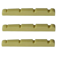 Load image into Gallery viewer, Bass Guitar Nut Plastic Graphite Compound For P Bass 43 mm x 3.5mm Ivory 3 Pcs
