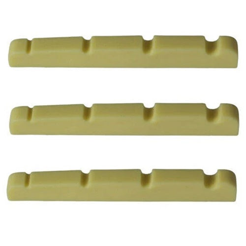 Bass Guitar Nut Plastic Graphite Compound For P Bass 43 mm x 3.5mm Ivory 3 Pcs