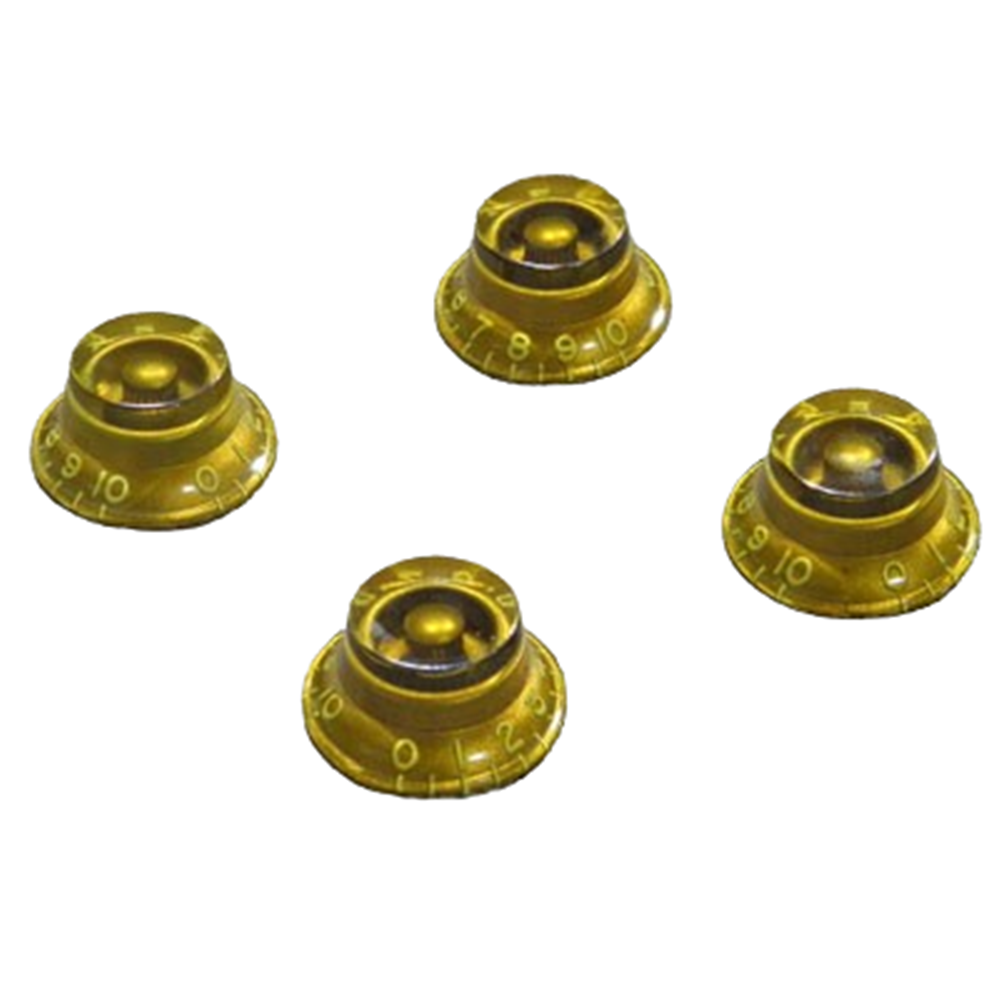 Montreux Guitars Set of 4 Gold Bell Top Hat Knobs for 59 Les Paul   -