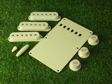 Load image into Gallery viewer, Mint Green Strat Accessory Kit Knobs Covers Tips Back Plate For USA Fender S3
