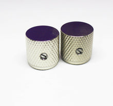 Load image into Gallery viewer, Brass Flat Barrel Knobs w/ Set Screws For Telecaster (2) - Nickel
