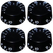 Load image into Gallery viewer, Speed Knob Set (4) For USA Gibson Guitars - Embossed Numbers - Black
