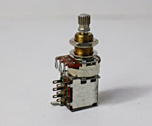 Load image into Gallery viewer, Push Push Pots Switch Alpha Switch Metric Coarse Splines Brass Shaft A500K/B250K
