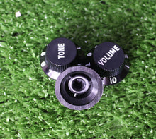 Load image into Gallery viewer, Black Strat Accessory Kit Knobs Covers Tips Back Plate For USA Fender S2
