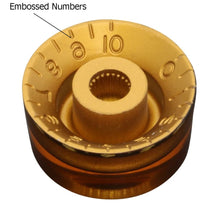 Load image into Gallery viewer, Speed Knob Set (4) For USA Gibson Guitars - Embossed Numbers - Black

