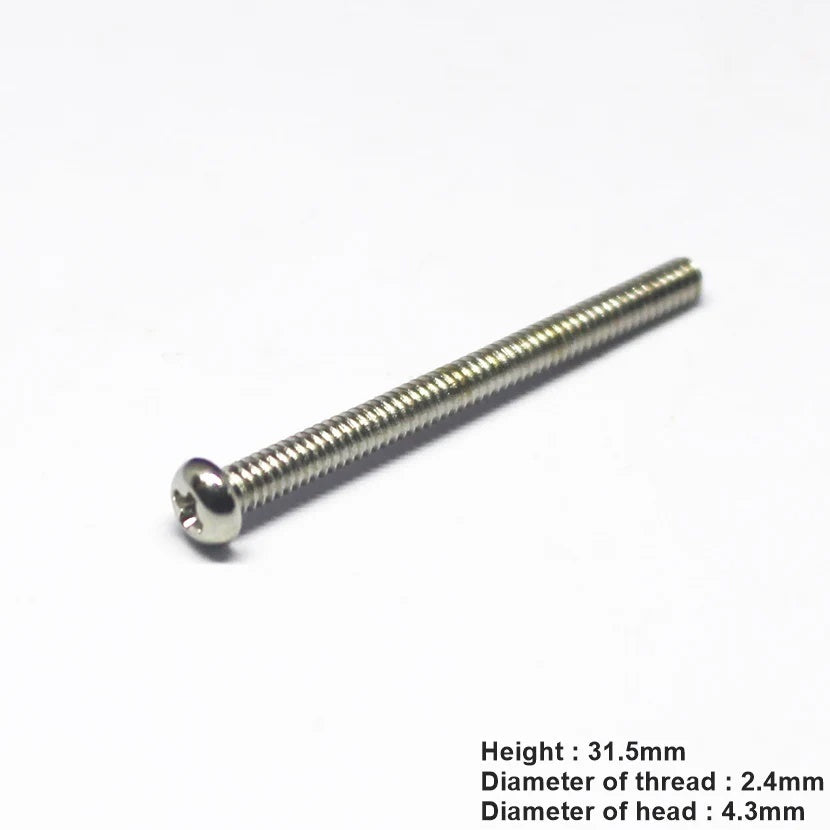Pickup Mounting Screws For Humbucker Pickups Phillips Head  (8) - Nickel