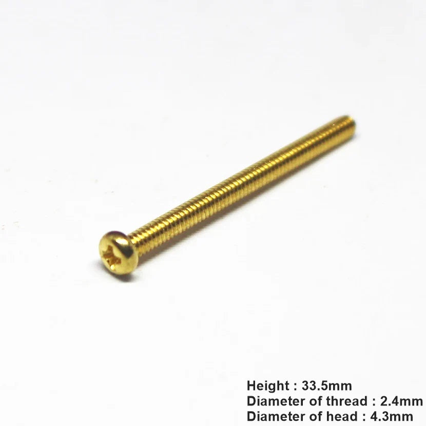 Pickup Mounting Screws For Humbucker Pickups Phillips Head  (8) - Gold