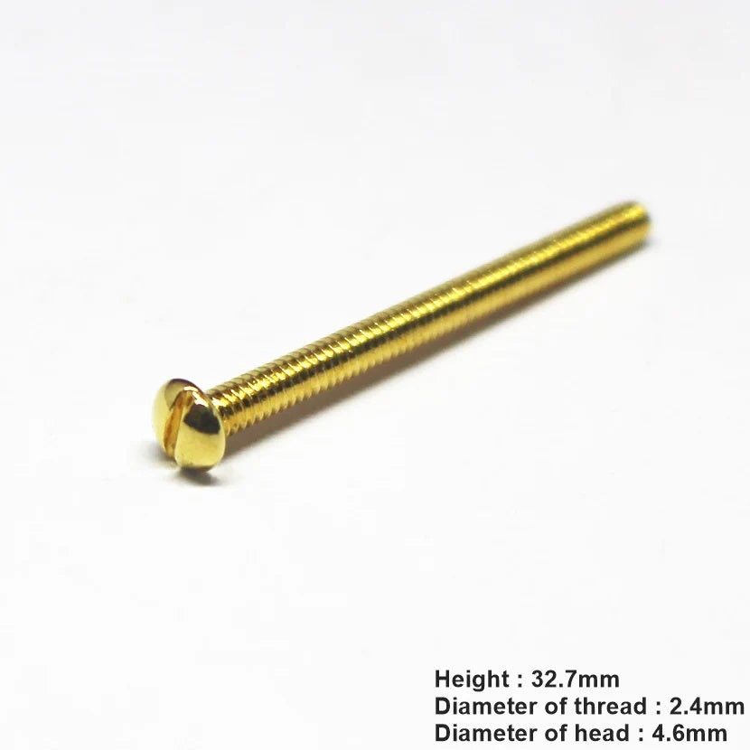 Pickup Mounting Screws For Humbucker Pickups Slot Head  (8) - Gold