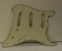 Load image into Gallery viewer, Aged  59 - 62 Pickguard For Fender Strat Wide Bevel Light Relic - Vintage Cream
